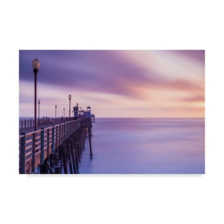 Chris Moyer 'Dusk At The Oceanside Pier' Canvas Art,12x19